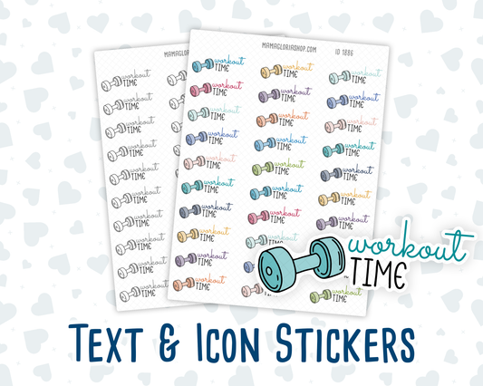 Workout Time - Text Sticker With Icon