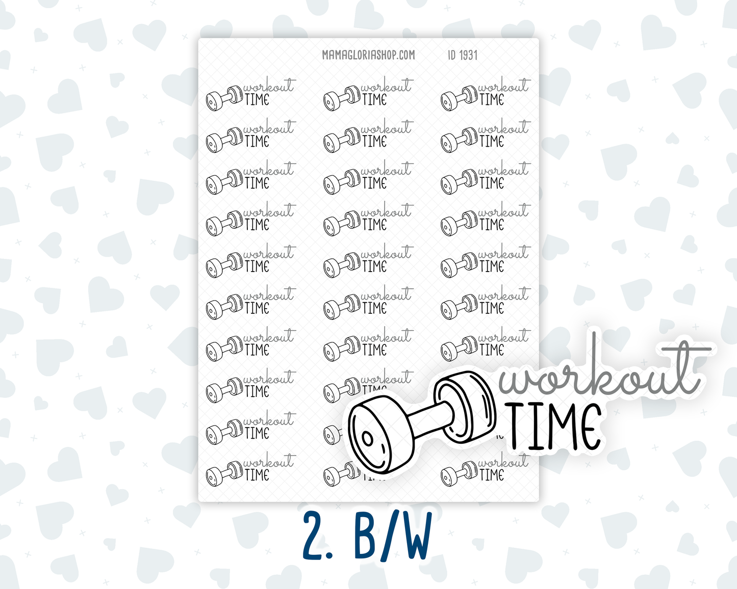 Workout Time - Text Sticker With Icon