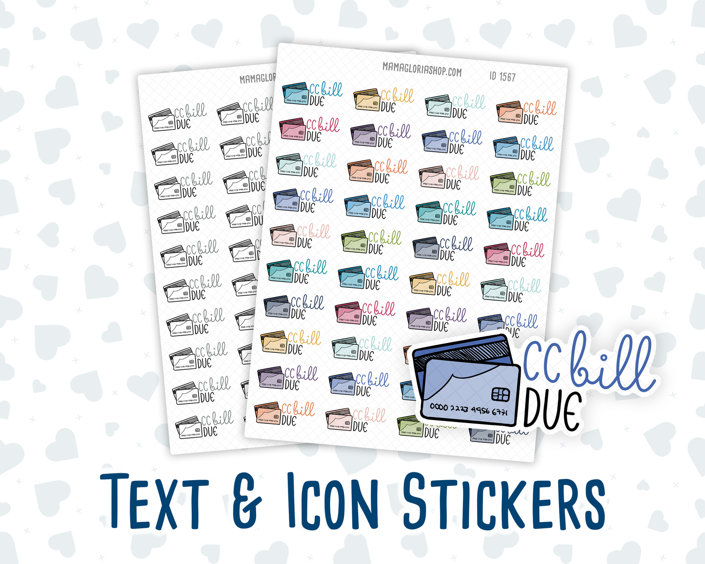 Credit Card Bill Due - Text Sticker With Icon