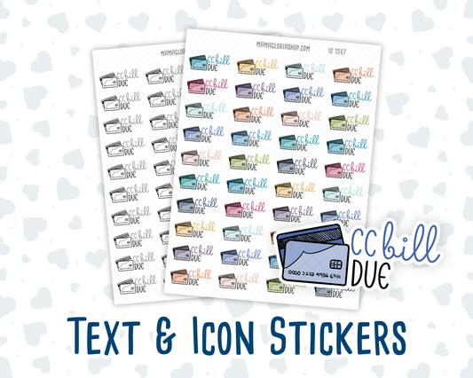 Credit Card Bill Due - Text Sticker With Icon