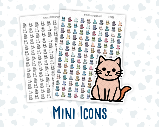 Cat- Pet grooming - Feeding reminders - Vet Tracking - Mini Doodle Icon-Sticker