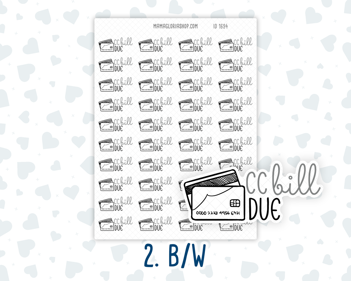 Credit Card Bill Due - Text Sticker With Icon