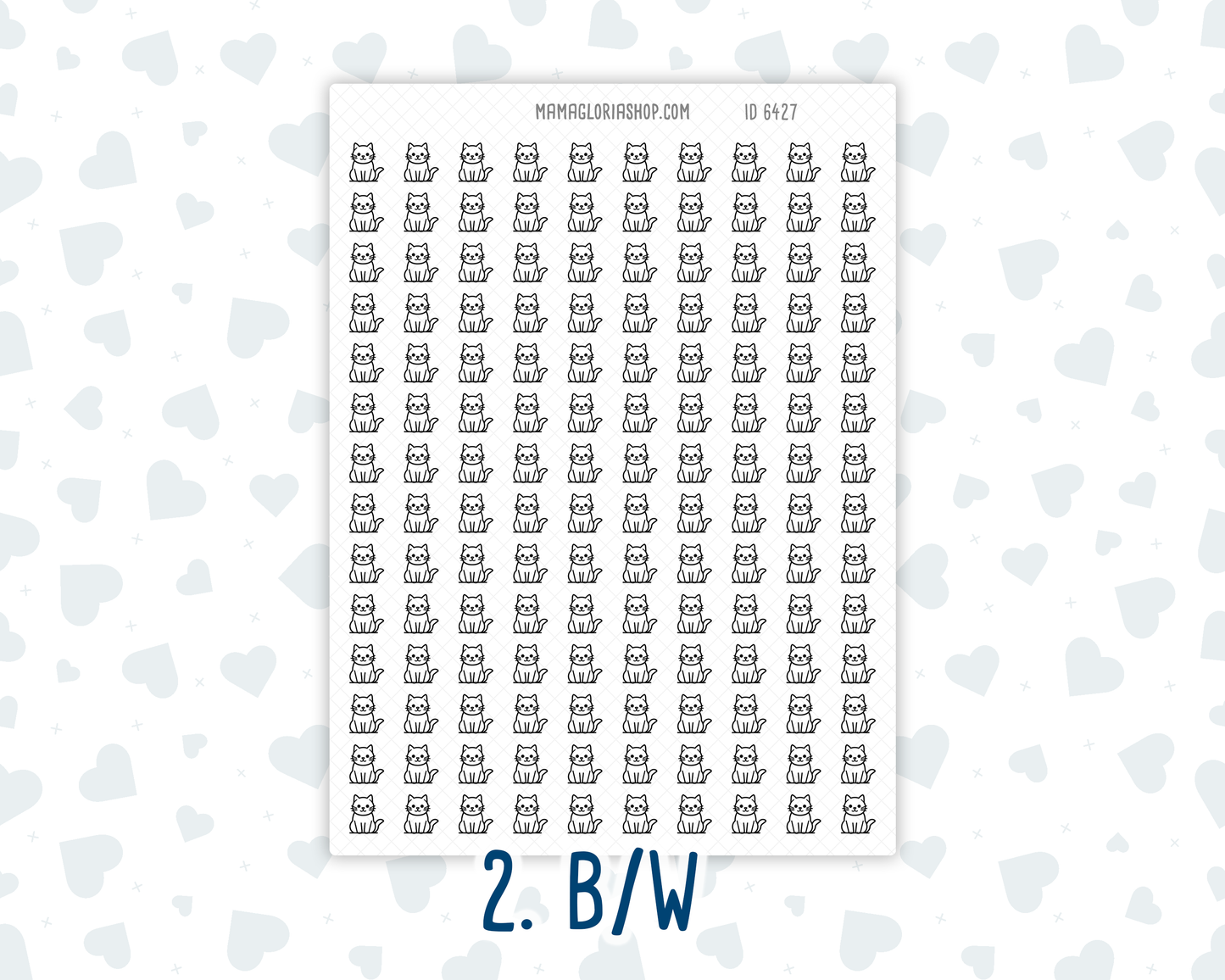 Cat- Pet grooming - Feeding reminders - Vet Tracking - Mini Doodle Icon-Sticker