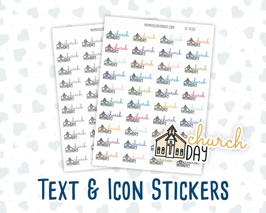 Church Day - Text Sticker With Icon