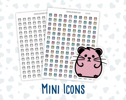 Hamster - Feeding reminders - Cage cleaning - Mini Doodle Icon-Sticker