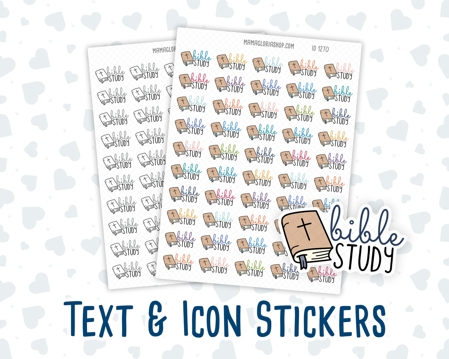Bible Study - Text Sticker With Icon