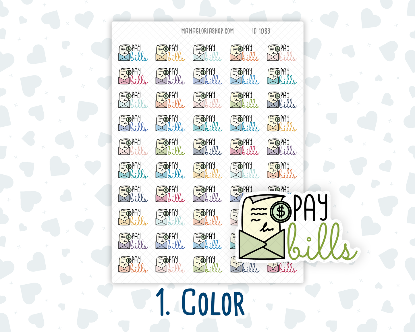 Pay Bills - Text Sticker With Icon