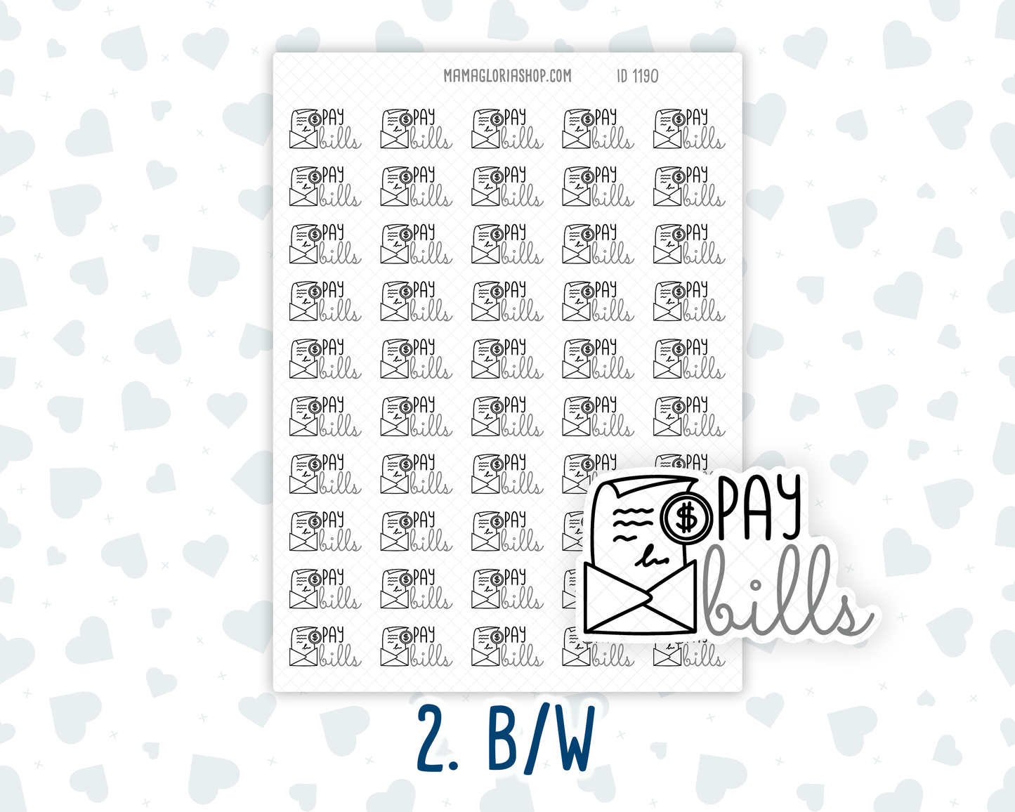 Pay Bills - Text Sticker With Icon
