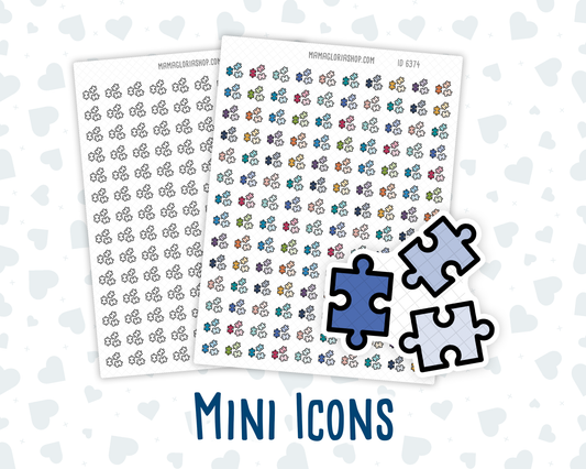 Puzzle Piece - Game Night - Hobby Tracking - Mini Doodle Icon-Sticker