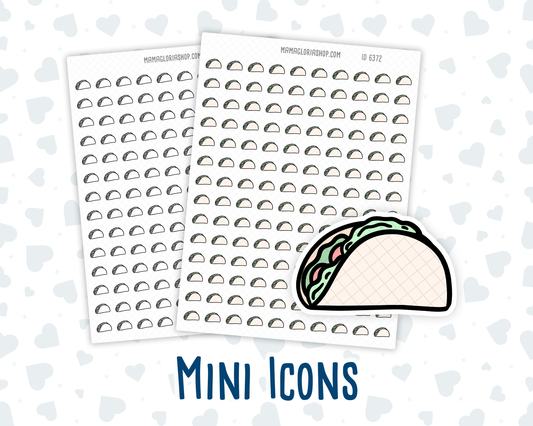 Taco - Food- Meal Tracker - Mini Doodle Icon-Sticker