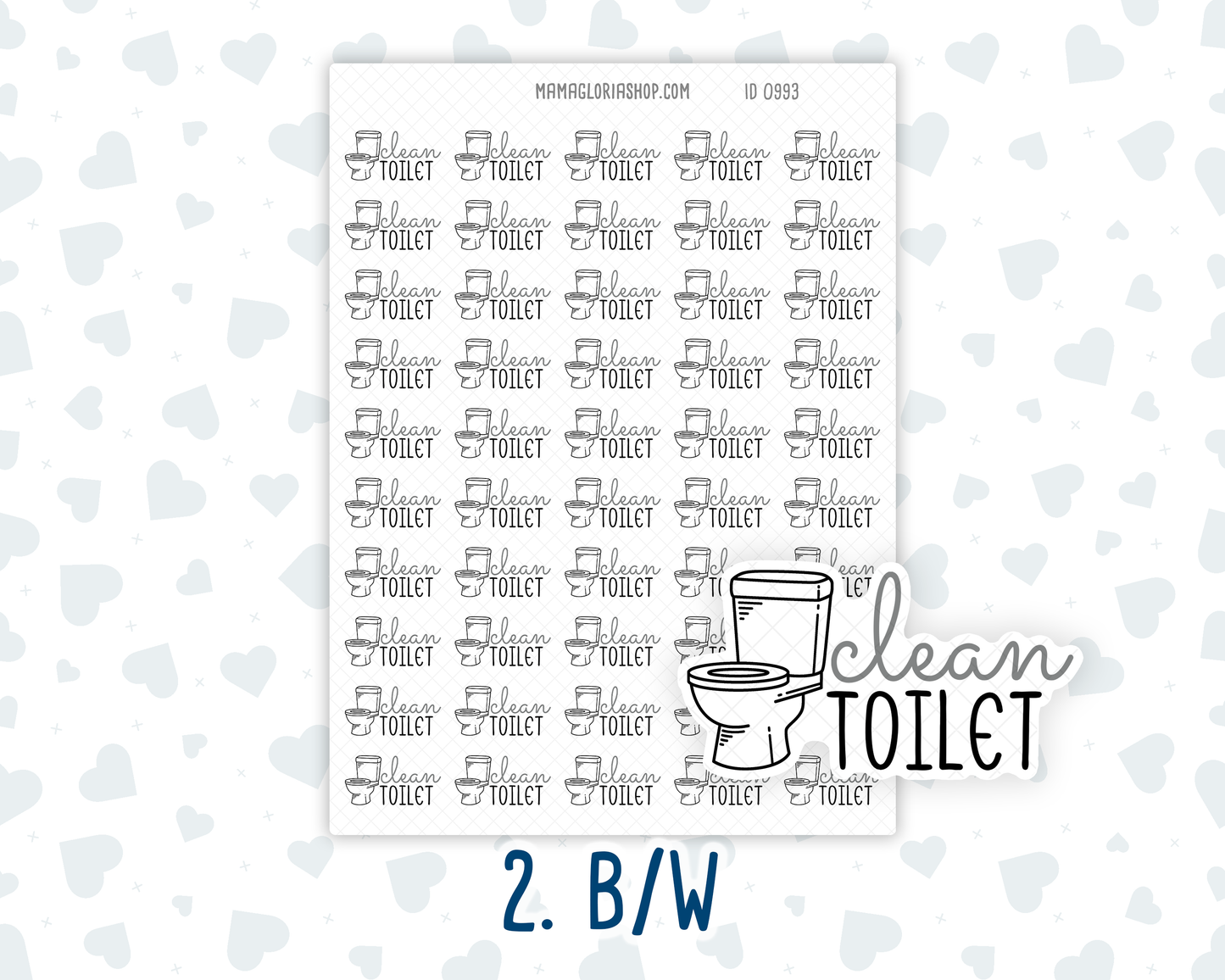 Clean Toilet - Text Sticker With Icon