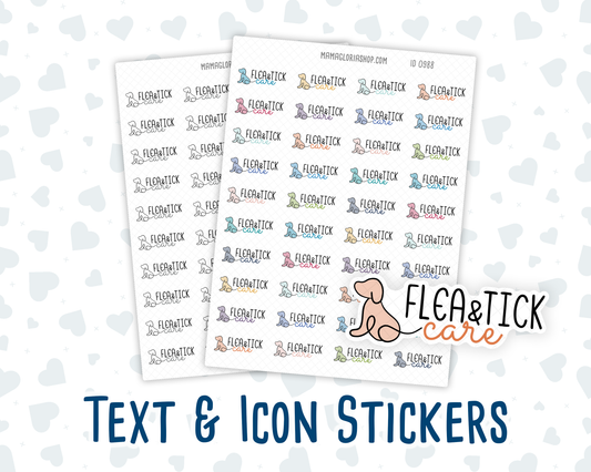 Flea & Tick Care - Text Sticker With Icon