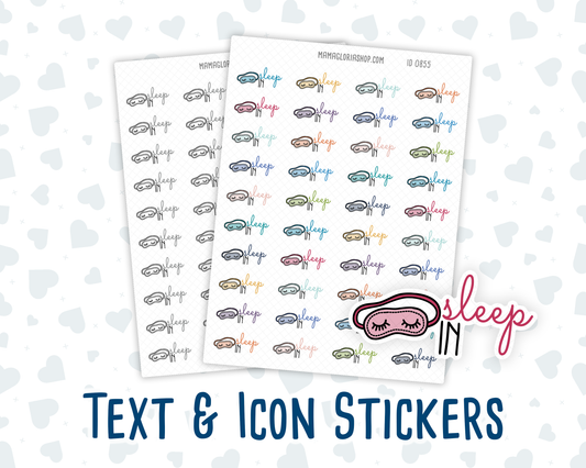 Sleep In - Text Sticker With Icon
