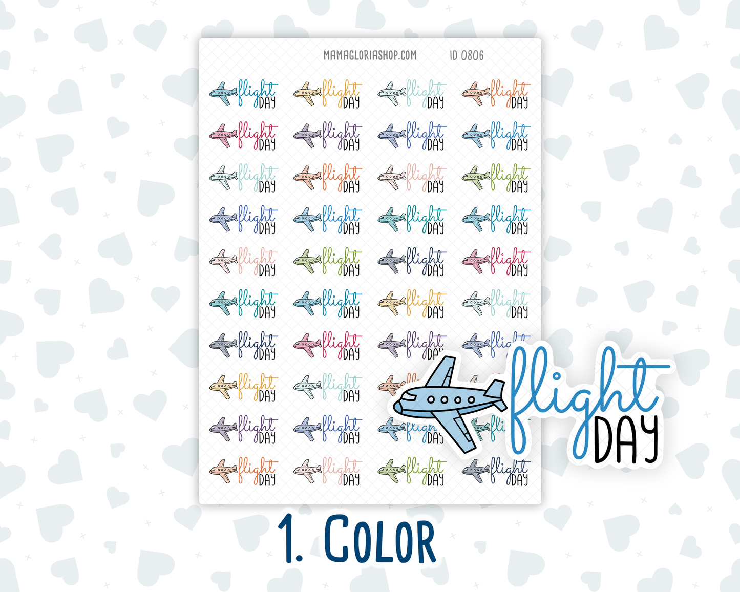 Flight Day - Text Sticker With Icon
