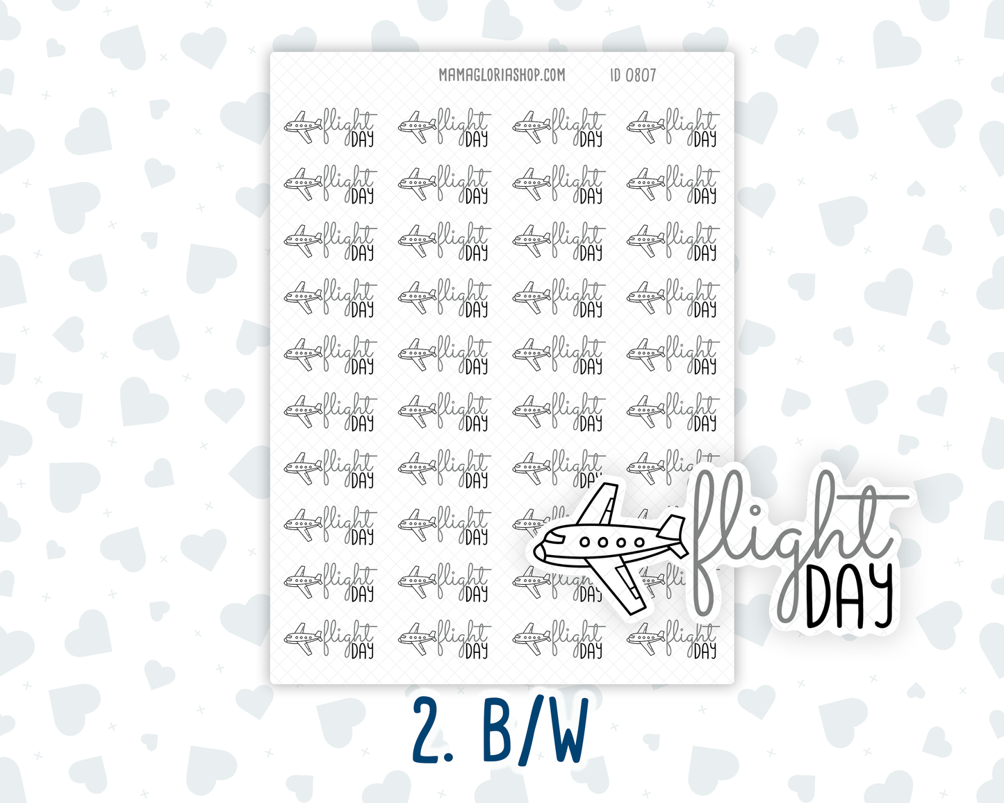 Flight Day - Text Sticker With Icon