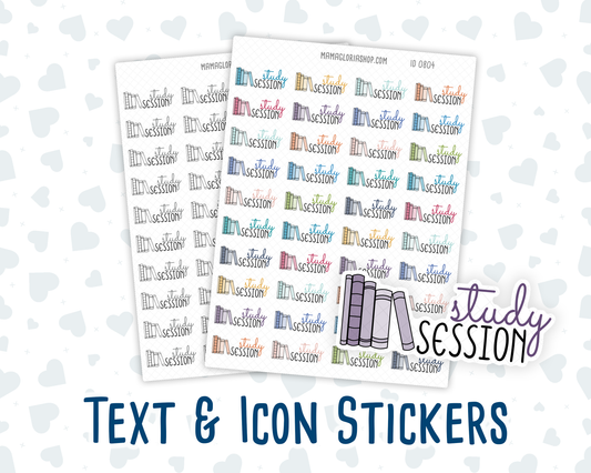 Study Session - Text Sticker With Icon