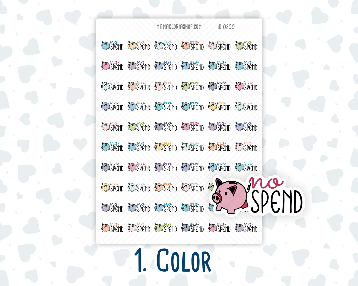 No Spend - Text Sticker With Icon