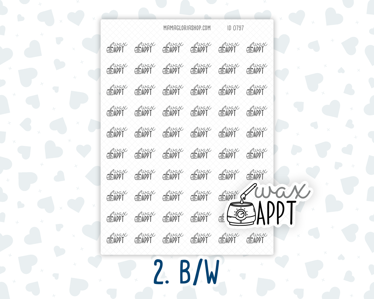 Wax Appt - Text Sticker With Icon