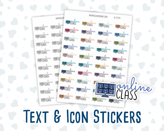 Online Class - Text Sticker With Icon