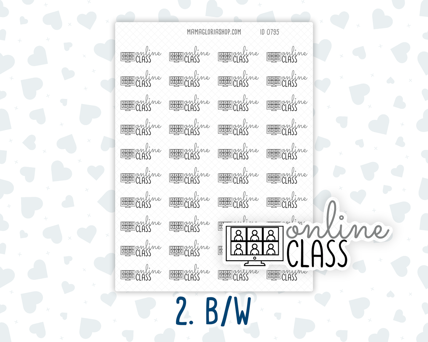Online Class - Text Sticker With Icon