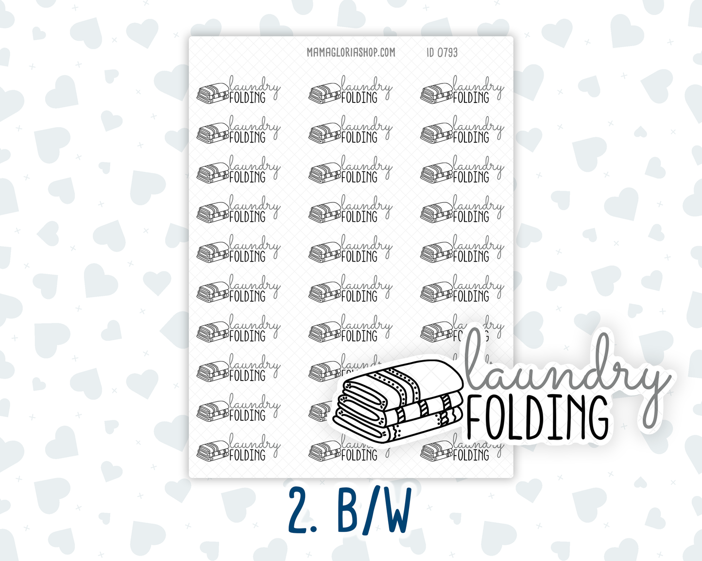 Laundry Folding - Text Sticker With Icon