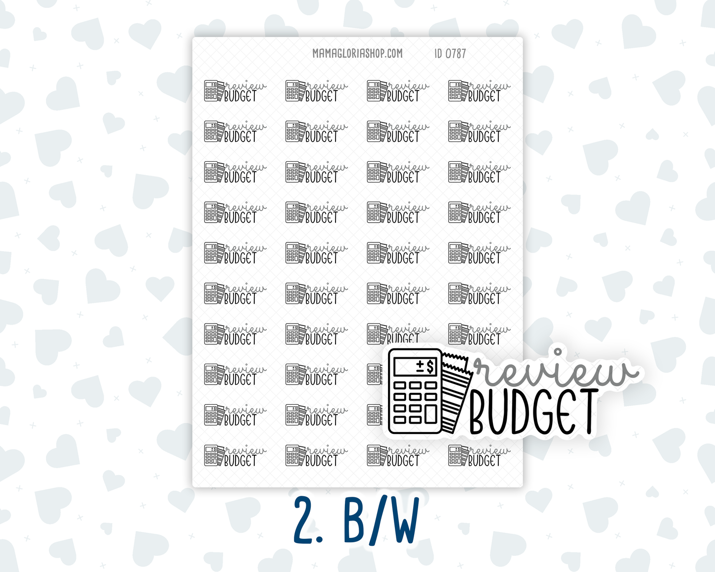 Review Budget- Text Sticker With Icon