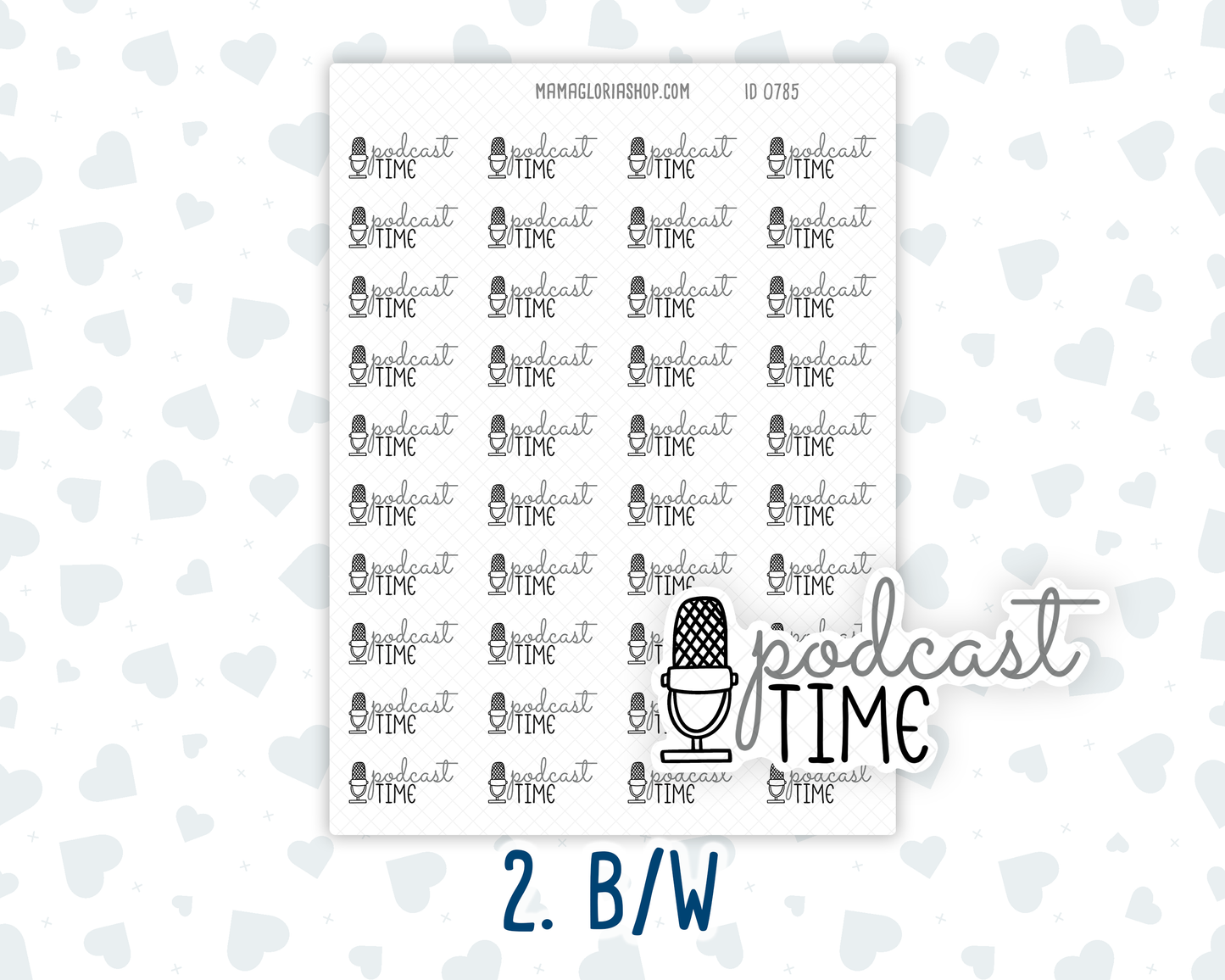 Podcast Time - Text Sticker With Icon