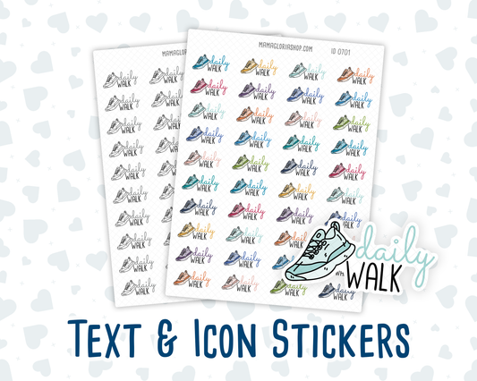 Daily Walk - Text Sticker With Icon