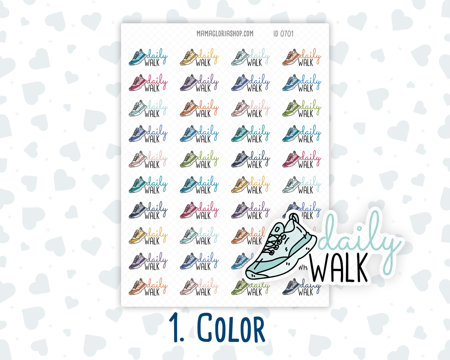 Daily Walk - Text Sticker With Icon