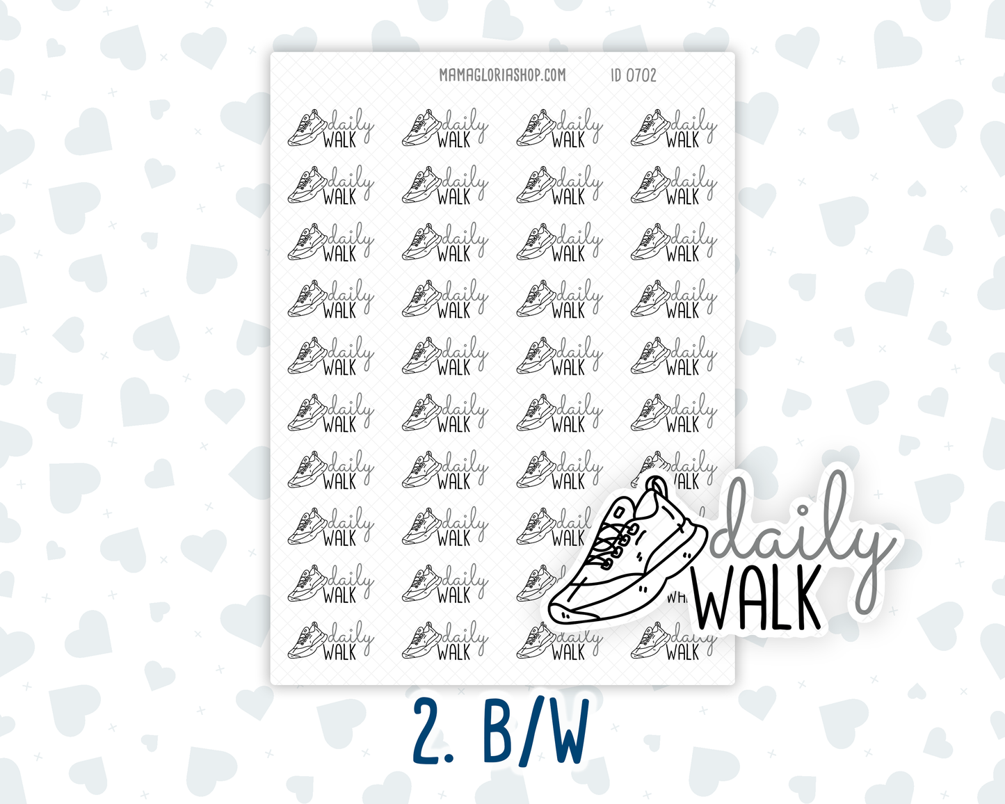 Daily Walk - Text Sticker With Icon