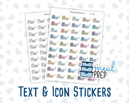Meal Prep - Text Sticker With Icon