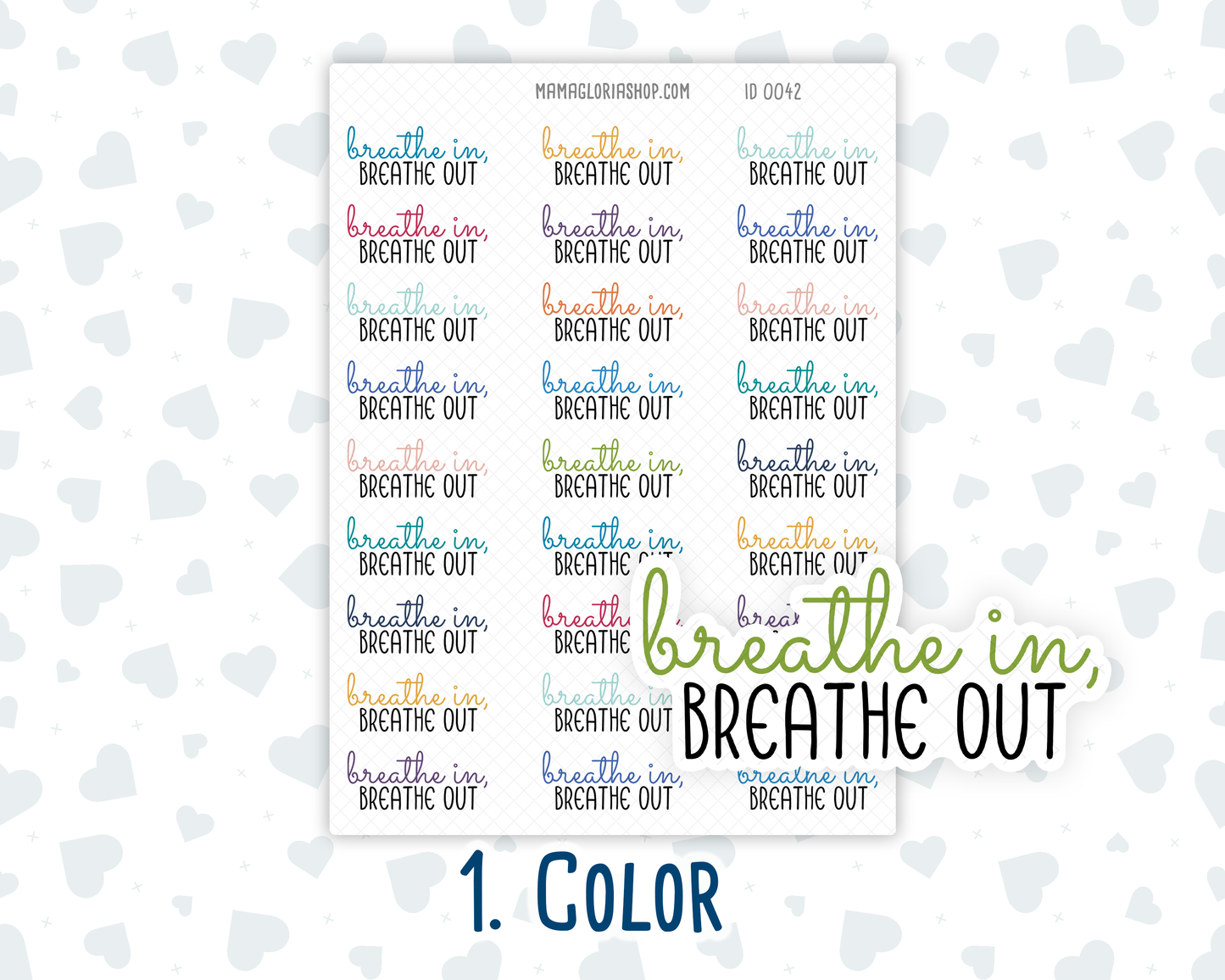 Breathe In Breathe Out - Text Stickers For Planners - Handwritten