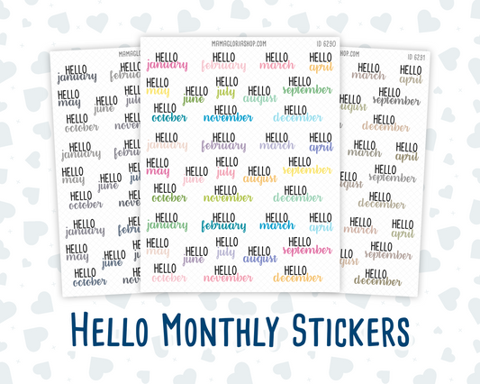 Hello Monthly Stickers - Script