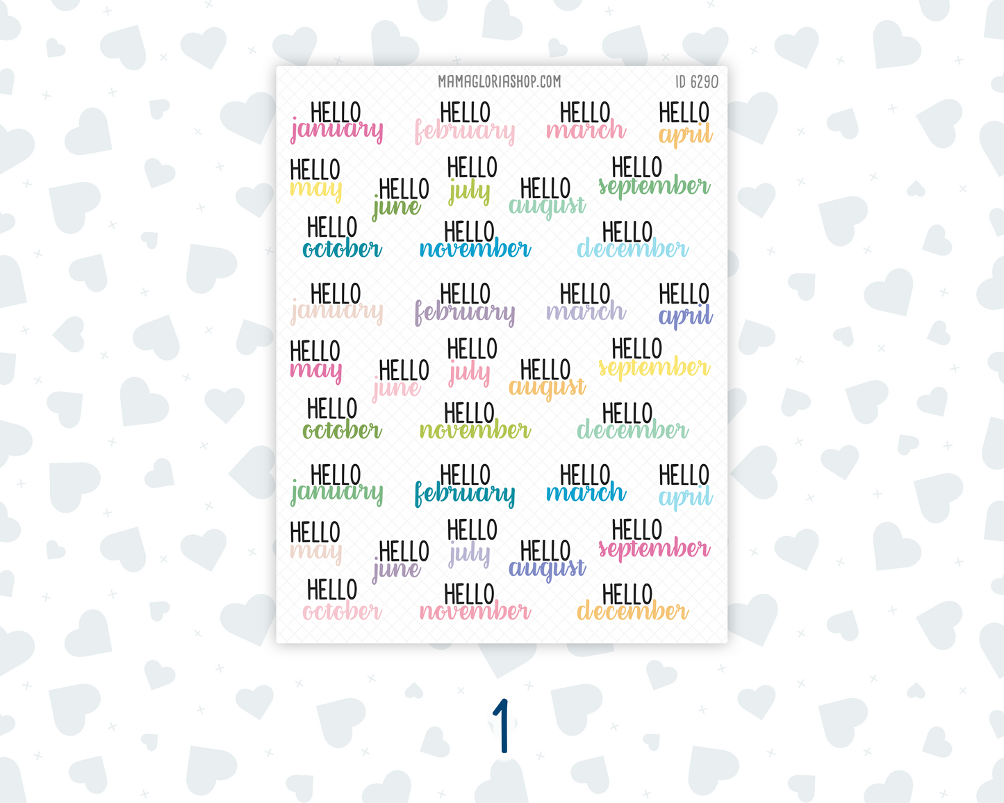 Hello Monthly Stickers - Script