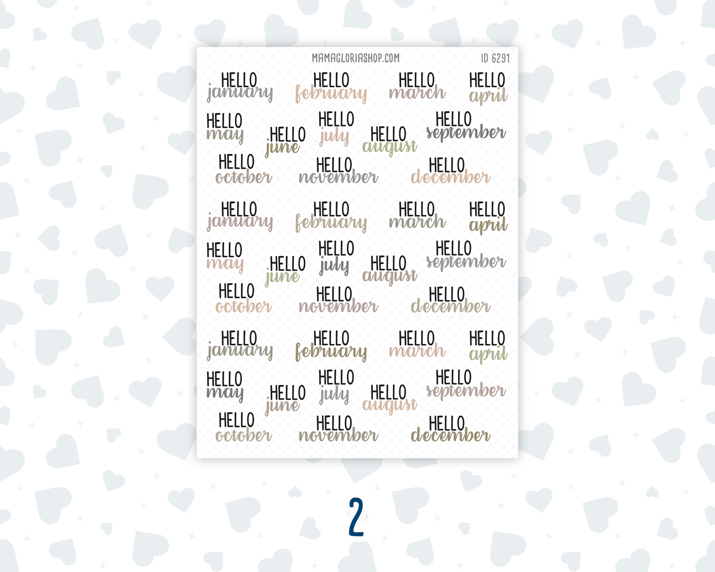 Hello Monthly Stickers - Script