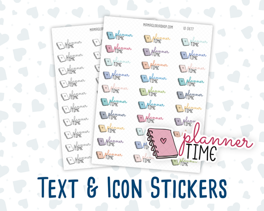 Planner Time - Text Sticker With Icon