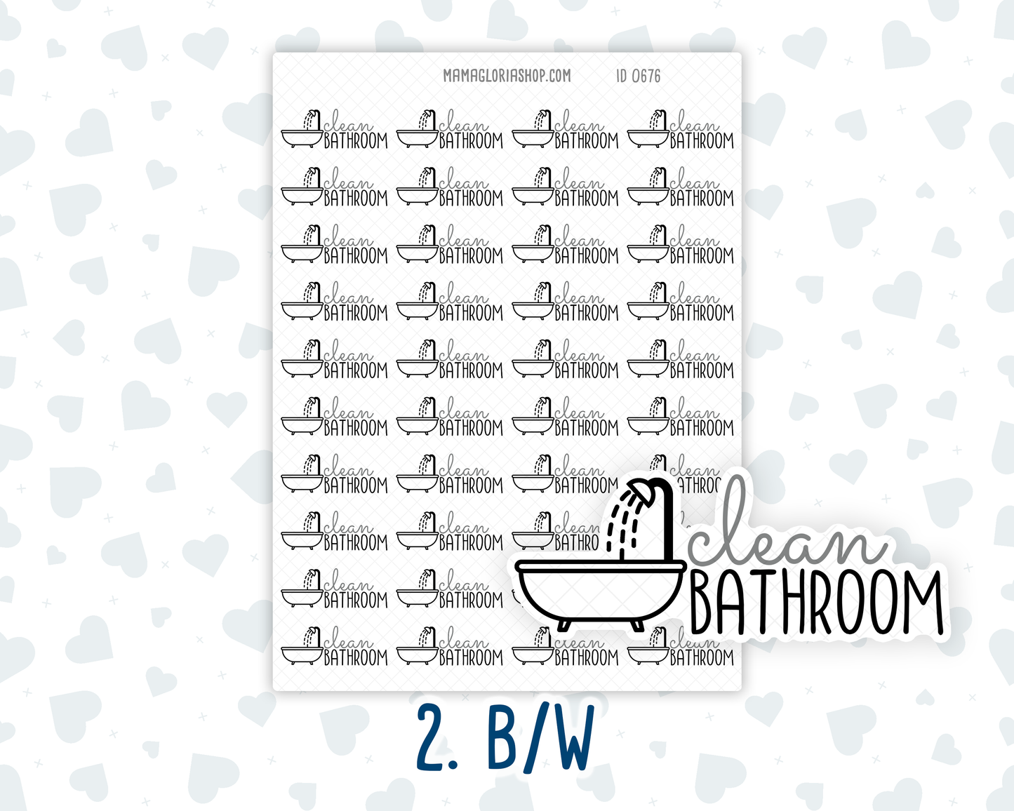 Clean Bathroom - Text Sticker With Icon