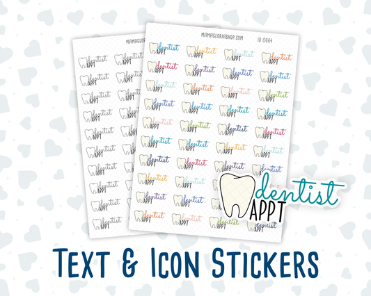Dentist Appt - Text Sticker With Icon