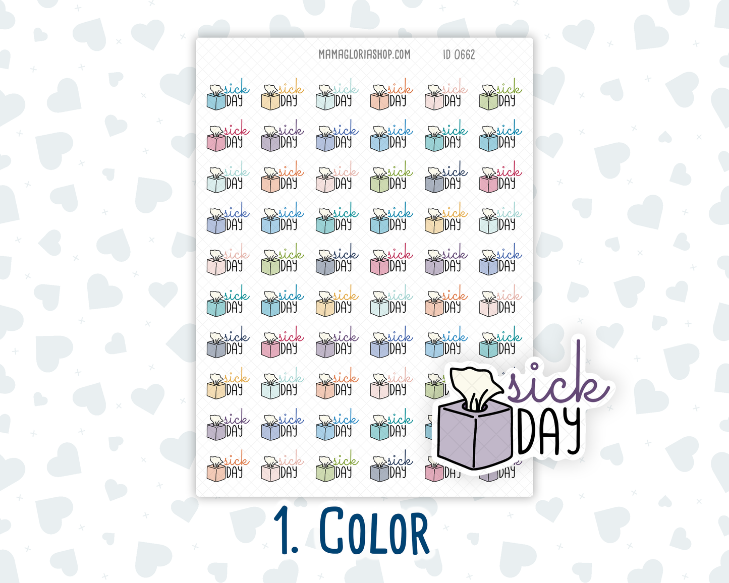 Sick Day - Text Sticker With Icon