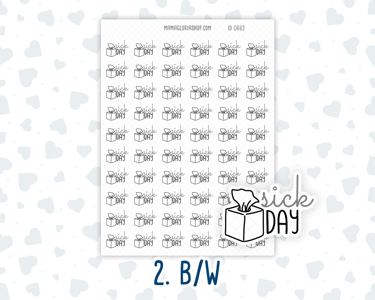 Sick Day - Text Sticker With Icon