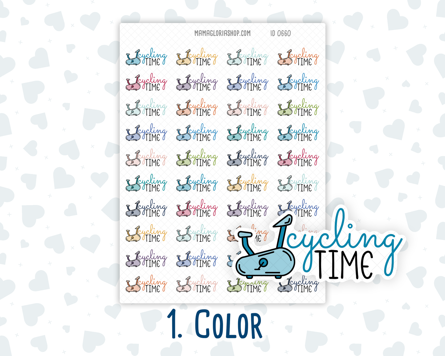 Cycling Time - Text Sticker With Icon