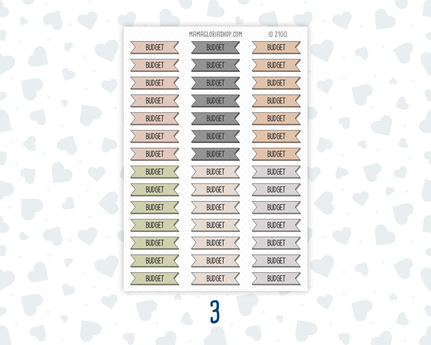 Budget - Banner Label Stickers - Functional - For Planners – Wild Sage & Muted Slate