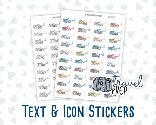 Travel Prep- Text Sticker With Icon