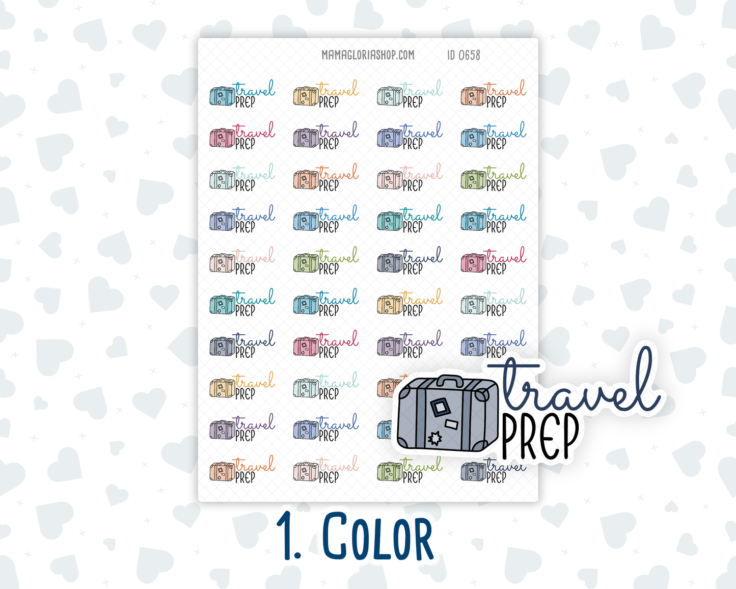 Travel Prep- Text Sticker With Icon