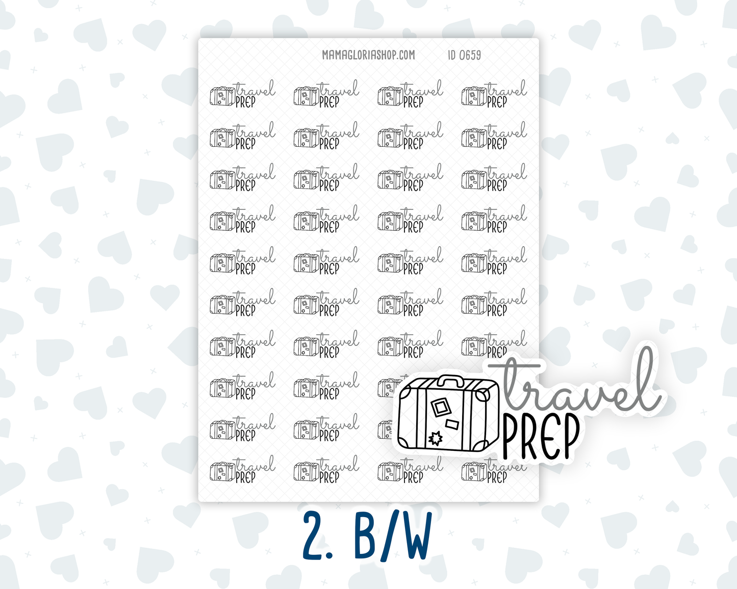 Travel Prep- Text Sticker With Icon