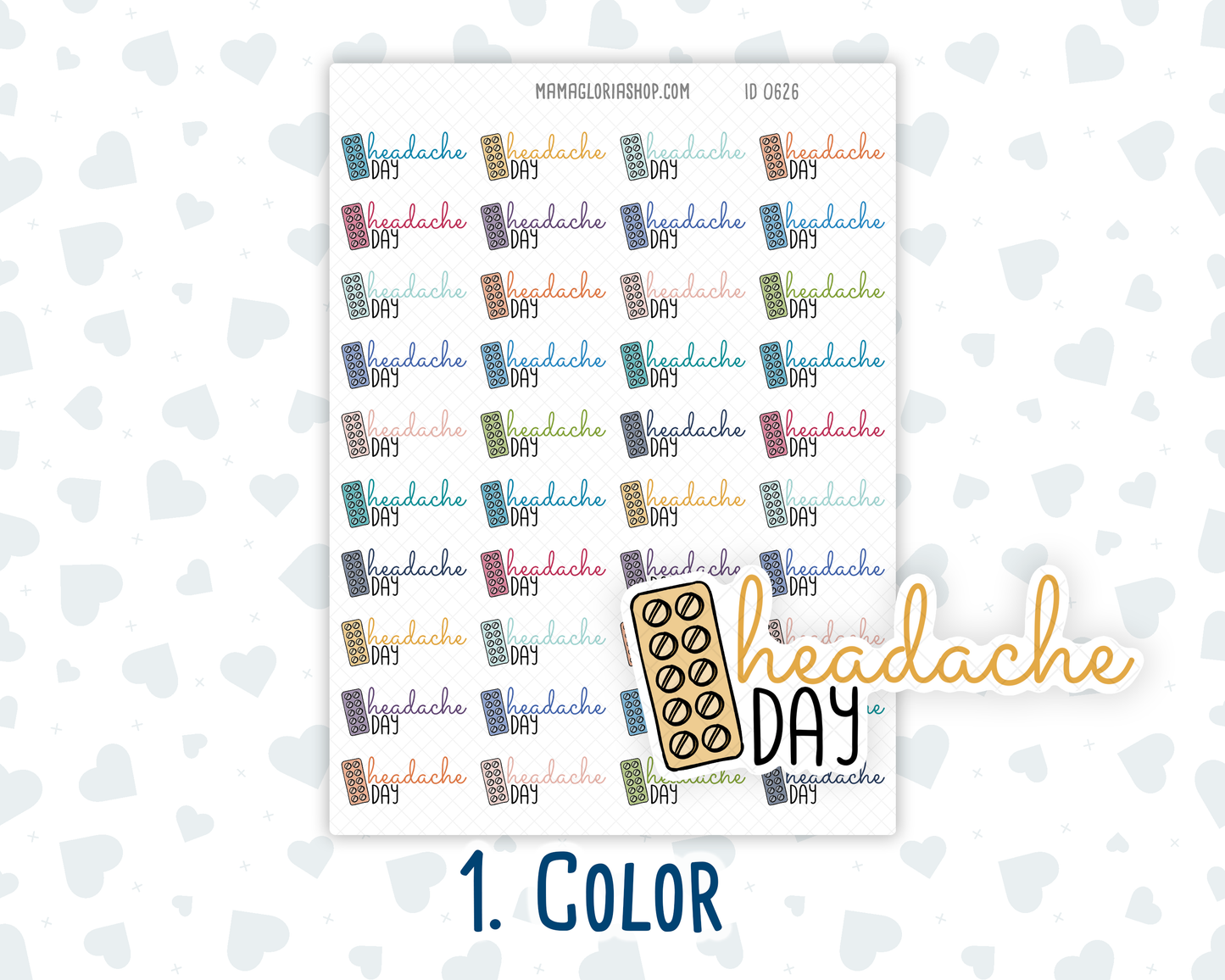 Headache Day - Text Sticker With Icon