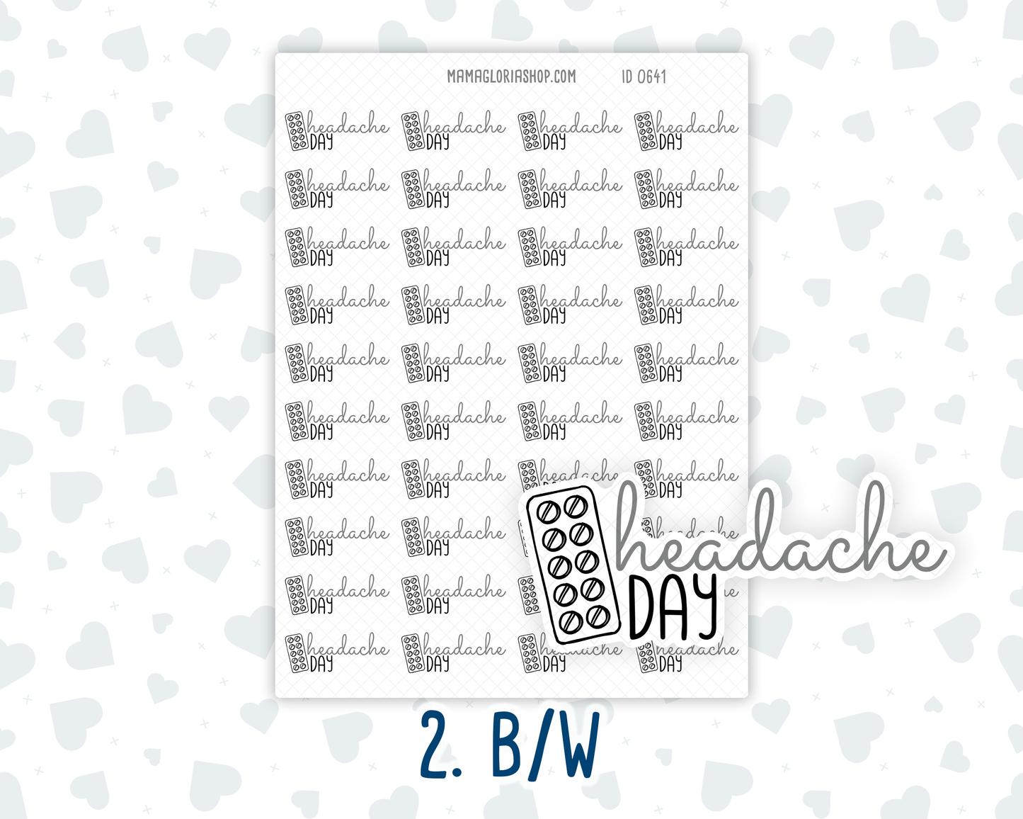 Headache Day - Text Sticker With Icon