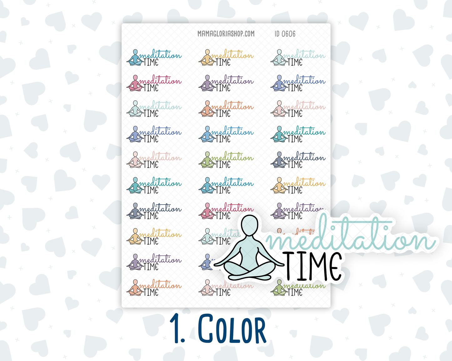 Meditation Time - Text Sticker With Icon