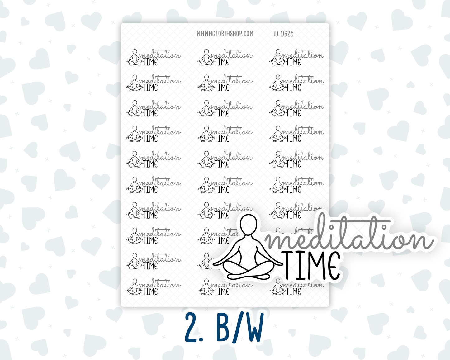 Meditation Time - Text Sticker With Icon