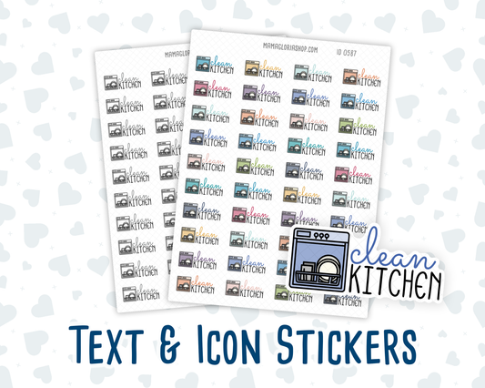 Clean Kitchen - Text Sticker With Icon